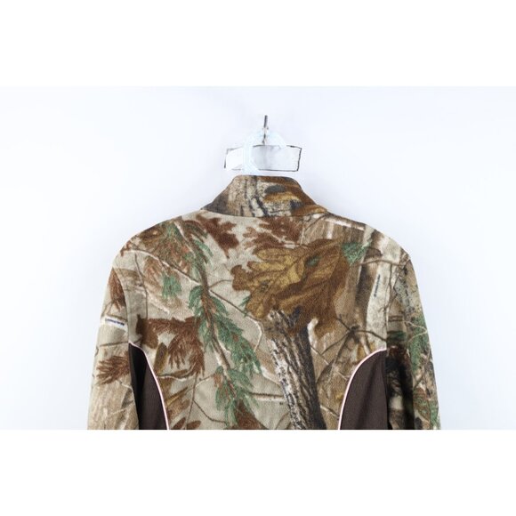 Vtg Y2K Streetwear Womens L Faded Realtreee Camouflage Half Zip Fleece Jacket - Picture 13 of 14